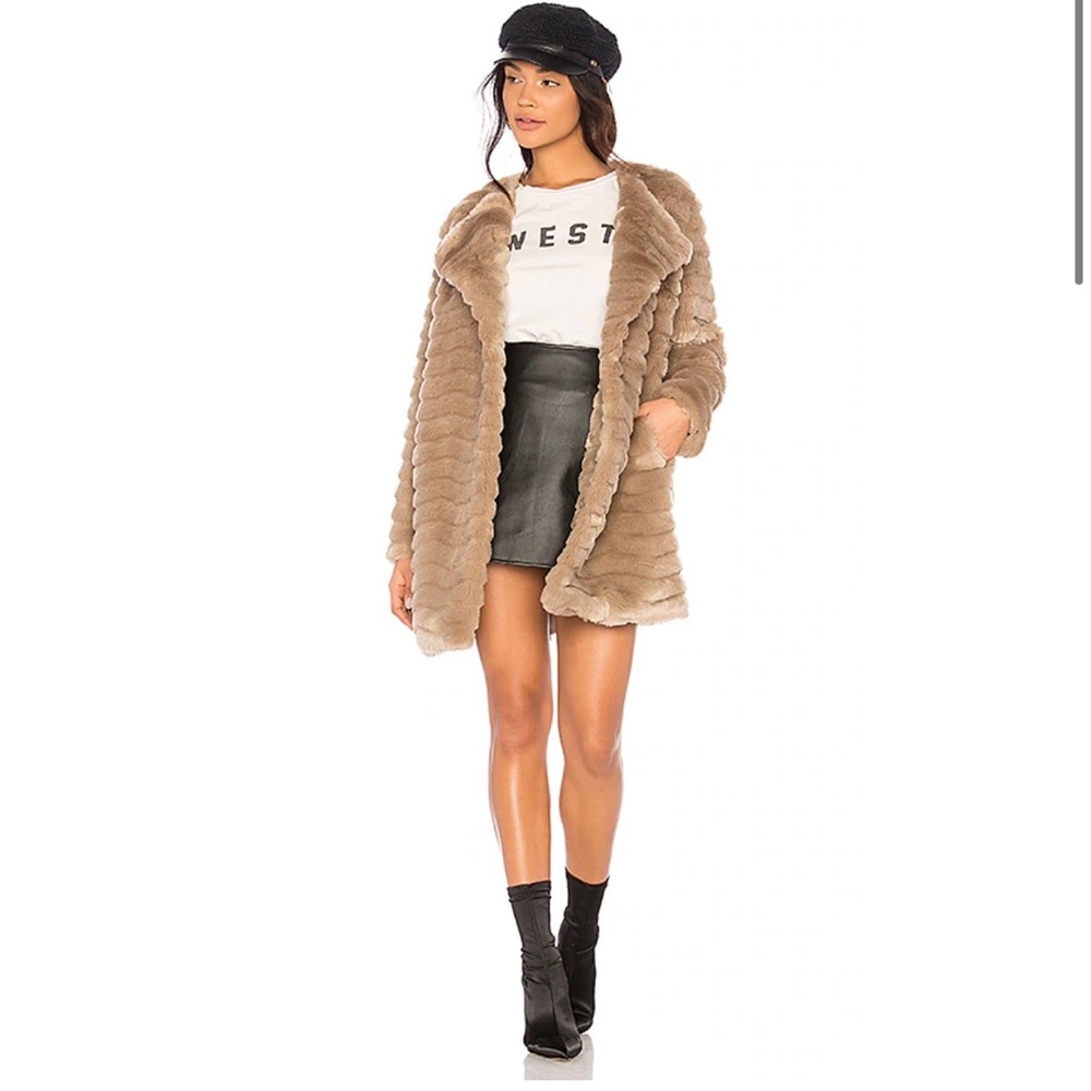 BB Dakota McCoy Faux Fur Coat in Camel